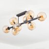 Koyoto ceiling light, globe light Amber, 8-light sources