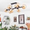 Koyoto ceiling light, globe light Amber, 8-light sources
