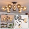 Ripoll ceiling light, globe light Amber, clear, Smoke-coloured, 10-light sources