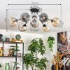 Ripoll ceiling light, globe light Amber, clear, Smoke-coloured, 10-light sources