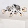Ripoll ceiling light, globe light Amber, clear, Smoke-coloured, 10-light sources