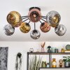 Ripoll ceiling light, globe light gold, coppery, Smoke-coloured, 10-light sources