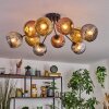 Ripoll ceiling light, globe light gold, coppery, Smoke-coloured, 10-light sources
