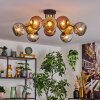 Ripoll ceiling light, globe light gold, coppery, Smoke-coloured, 10-light sources