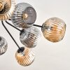 Ripoll ceiling light, globe light Amber, Smoke-coloured, 10-light sources