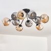 Ripoll ceiling light, globe light Amber, Smoke-coloured, 10-light sources