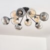 Ripoll ceiling light, globe light Amber, clear, Smoke-coloured, 10-light sources