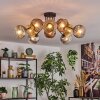 Ripoll ceiling light, globe light gold, clear, coppery, Smoke-coloured, 10-light sources