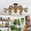 Ripoll ceiling light, globe light gold, clear, coppery, Smoke-coloured, 10-light sources