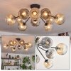 Ripoll ceiling light, globe light Amber, clear, Smoke-coloured, 10-light sources