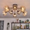 Ripoll ceiling light, globe light Amber, clear, Smoke-coloured, 10-light sources