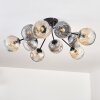 Ripoll ceiling light, globe light Amber, clear, Smoke-coloured, 10-light sources