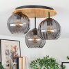 Koyoto ceiling light, globe light 40 cm Ecru, black, 3-light sources