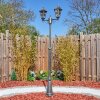 Lignac lamp post, path light black, silver, 2-light sources