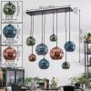 Ripoll hanging light, globe light, pendant light blue, green, coppery, 8-light sources