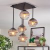 Koyoto ceiling light, globe light clear, Smoke-coloured, 5-light sources