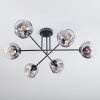 Ripoll ceiling light, globe light clear, Smoke-coloured, 6-light sources