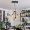Ripoll hanging light, globe light, Cluster pendant lamp Amber, clear, Smoke-coloured, 4-light sources