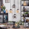Ripoll hanging light, globe light, Cluster pendant lamp Amber, clear, Smoke-coloured, 4-light sources