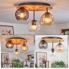 Koyoto ceiling light, globe light 40 cm Ecru, black, 3-light sources