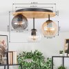 Koyoto ceiling light, globe light 40 cm Ecru, black, 3-light sources