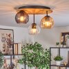 Koyoto ceiling light, globe light 40 cm Ecru, black, 3-light sources