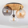 Koyoto ceiling light, globe light 40 cm Ecru, black, 3-light sources