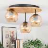 Koyoto ceiling light, globe light 40 cm Ecru, black, 3-light sources