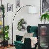 Soungou floor lamp, Arch lamps chrome, black, 1-light source, Fabric lampshade