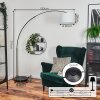 Bassagoda floor lamp, Arch lamps chrome, black, 1-light source, Fabric lampshade