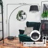 Bassagoda floor lamp, Arch lamps chrome, black, 1-light source, Fabric lampshade