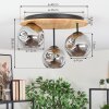 Ripoll ceiling light, globe light Ecru, black, 3-light sources