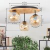Ripoll ceiling light, globe light Ecru, black, 3-light sources