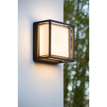 Lucide SINGA Outdoor Wall Light LED black, 1-light source