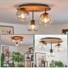 Koyoto ceiling light, globe light 40 cm Ecru, black, 3-light sources