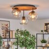Koyoto ceiling light, globe light 40 cm Ecru, black, 3-light sources