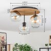 Koyoto ceiling light, globe light 40 cm Ecru, black, 3-light sources