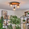 Koyoto ceiling light, globe light 40 cm Ecru, black, 3-light sources