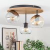 Koyoto ceiling light, globe light 40 cm Ecru, black, 3-light sources