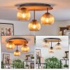 Koyoto ceiling light, globe light 40 cm Ecru, black, 3-light sources