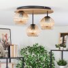 Koyoto ceiling light, globe light 40 cm Ecru, black, 3-light sources