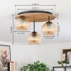 Koyoto ceiling light, globe light 40 cm Ecru, black, 3-light sources