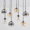 Koyoto hanging light, globe light, pendant light Amber, clear, Smoke-coloured, 8-light sources