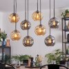 Ripoll hanging light, globe light, pendant light Amber, Smoke-coloured, 8-light sources