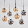 Ripoll hanging light, globe light, pendant light Amber, Smoke-coloured, 8-light sources
