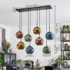Ripoll hanging light, globe light, pendant light blue, gold, green, coppery, 8-light sources
