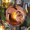Ripoll hanging light, globe light, pendant light blue, gold, green, coppery, 8-light sources