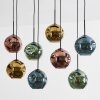 Ripoll hanging light, globe light, pendant light blue, gold, green, coppery, 8-light sources
