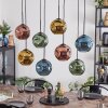Ripoll hanging light, globe light, pendant light blue, gold, green, coppery, 8-light sources