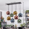 Ripoll hanging light, globe light, pendant light blue, gold, green, coppery, 8-light sources